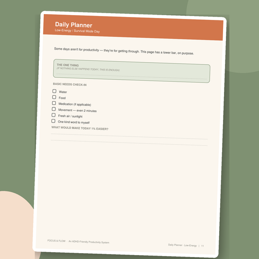 Focus & Flow — ADHD-Friendly Digital Planner