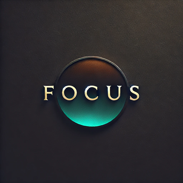 Logo of Focus, a wellness and anxiety relief store, featuring gradient tones.